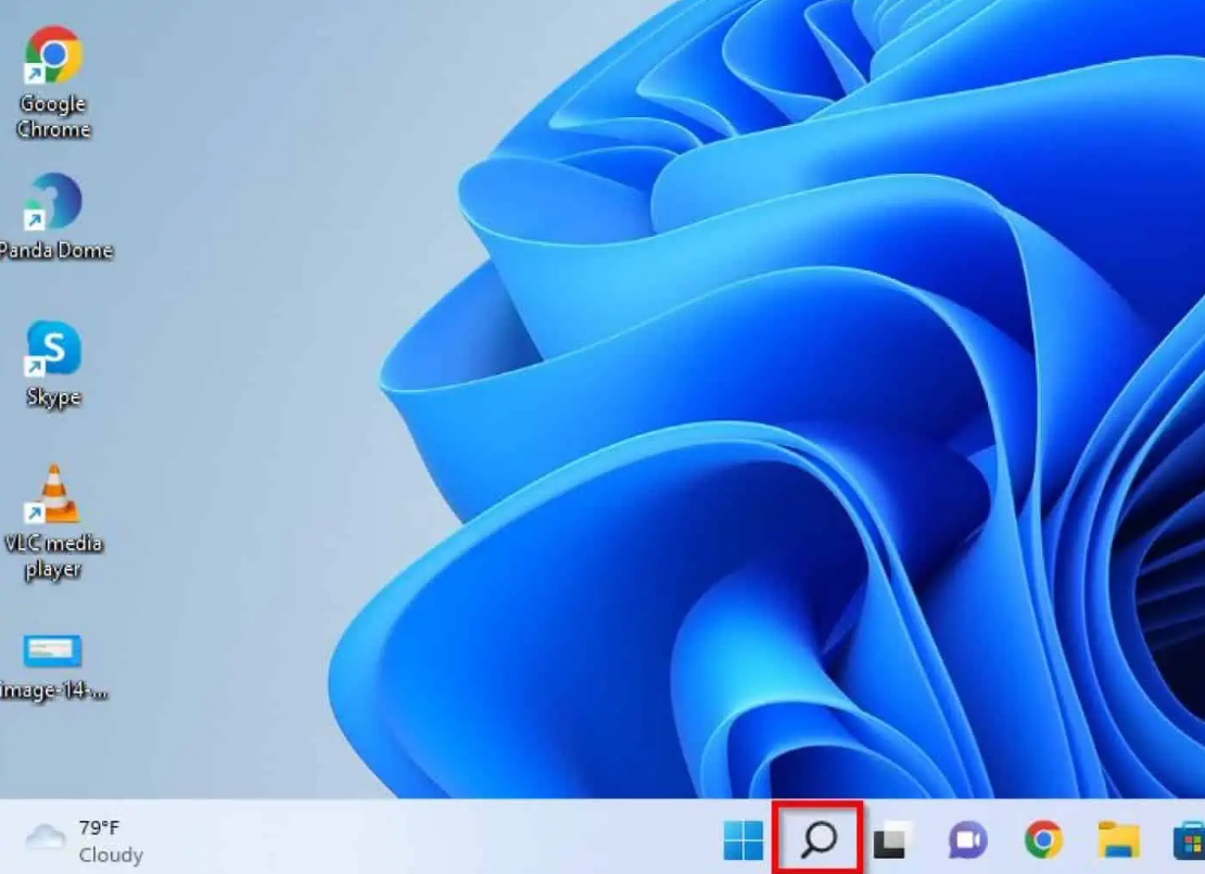 单击任务栏上的 Windows 11 搜索图标。